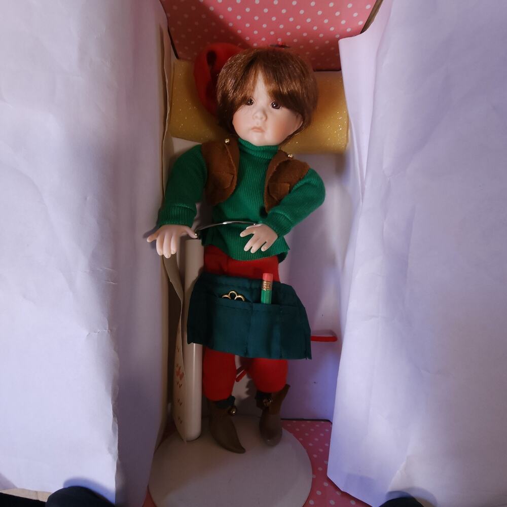 Vintage Paradise Galleries Treasury Collection Premiere Ed Christmas Elf Doll 9"